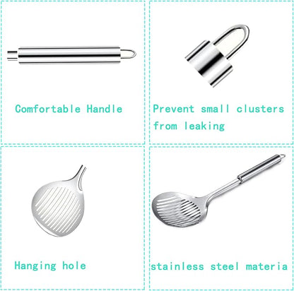Cat Litter Scooper Accessories, Cat Litter Scoop Metal Cat Poop Sifter Pet Supplies with Non-Slip Long Handle Home Cat Scooper Stainless Steel Poop Sifting Cleaning for Litter Box