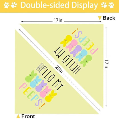 Easter Dog Bandana, 2 Pack Adjustable Holiday Party Pets Easter Egg Rabbit Bandana Triangle Bibs Cat Scarf Set