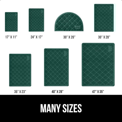 GORILLA GRIP Cat Litter Box Mat, 35x23, Water Resistant, US Designed Kitty Litter Trapping Mats, Easy to Clean, Scatter Control, Less Mess and Clean Floors, Kitten Supplies for Indoor Cats, Dark Green
