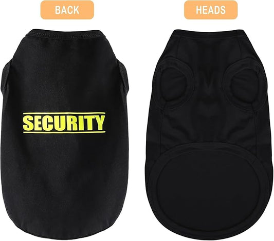 Discover Cozy Cotton Canine Wear: Soft, Lightweight, and Breathable Dog Shirt Vest with Eye-Catching Graphics(Security), Keeping Your Furry Friend Warm and Comfy! Grey XS