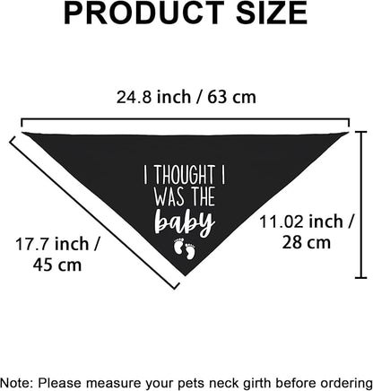 I Thought I was The Baby Bandana Pet Scarf Pregnancy Announcement Bandana Dog Bandana for Dogs Pet Accessories for Dog Lovers Pregnancy Reveal Ideas (Black)
