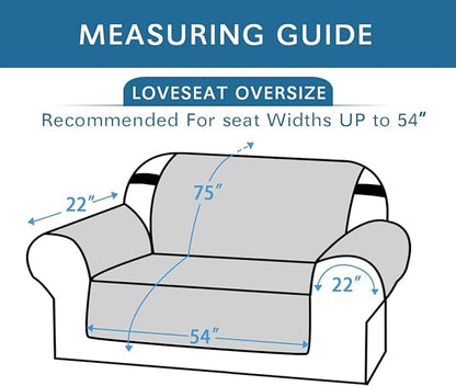 H.VERSAILTEX Reversible Loveseat Cover Furniture Protector Anti-Slip Water Resistant 2" Elastic Straps Couch Covers Pets Kids Fit Sitting Width Up to 54"(Oversized Loveseat: 75" x 98", Brown/Beige)