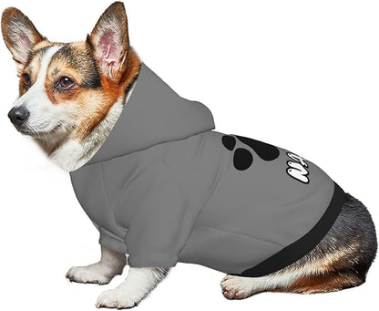 Custom Dog Hoodie Warm with Your Photo Text Logo Name Personalized Dog Clothes for Puppy Sweatshirt Hooded for Small Medium Large Dogs Girl/Boy Cats Gray