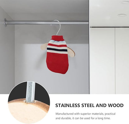 Replaceable Wooden Pet Clothes Hangers 8.66 Inch Small Dog and Cat Hangers Wear-Resistant Household Closet Storage Professional Pet Accessories