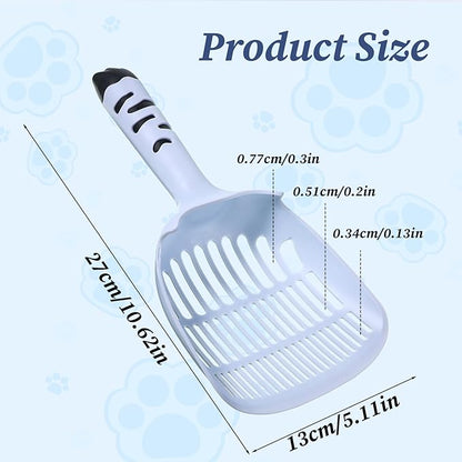 Cat Litter Scoop, Cat Scooper for Litter Box Cats and Dog Poop Collector Plastic Kitty Litters Scoop Deep Shovel with Thin Sifting Holes for Home Litters Box