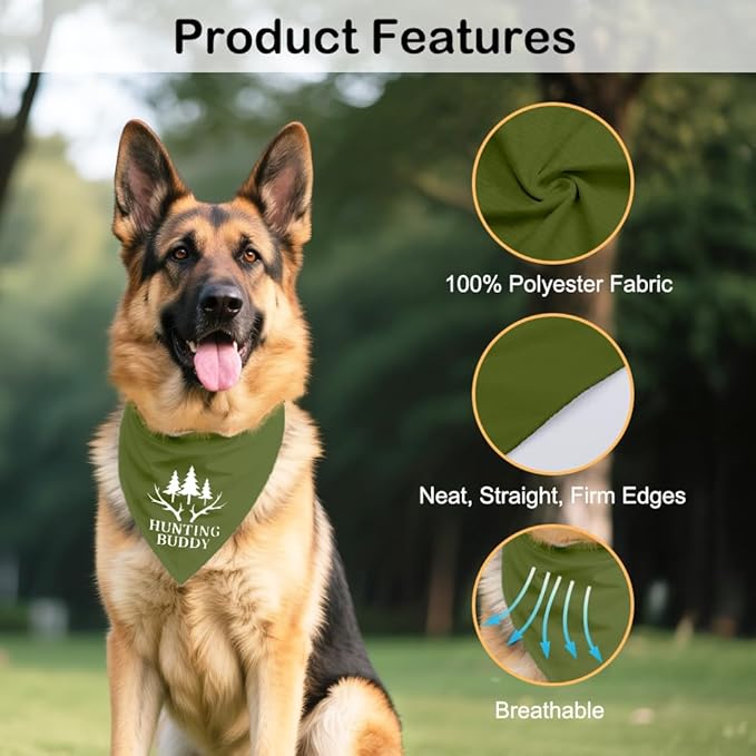 Funny Outdoor Dog Bandana, Puppy Scarf Photo Prop for Outdoor Adventure Hiking Camping Mountain, Gifts for Ranger (Antler)