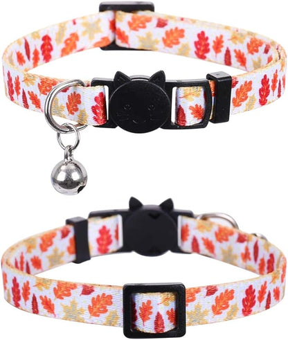 3 Pack/Set Thanksgiving Day Cat Collar Breakaway Bell Fall Autumn for Kitty Adjustable Safety