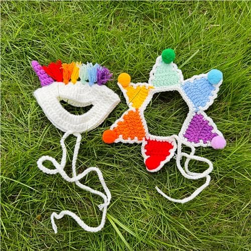 Cat Costume,Unicorn Dog Costume,Handmade Knitted Rainbow Dog Outfit,Cat Birthday Clothes,Pet Cloth for Cats and Small Sized Dogs, Party, Holiday, Daily Wear & Photos - Image 5