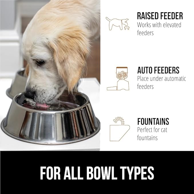 GORILLA GRIP 100% Waterproof Raised Edge BPA Free Silicone Pet Feeding Mat, Dog Cat Food Mats Contain Spills Protects Floors, Placemats for Cats and Dogs Water Bowl, Pets Accessories 18.5x11.5 White