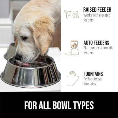 GORILLA GRIP 100% Waterproof Raised Edge BPA Free Silicone Pet Feeding Mat, Dog Cat Food Mats Contain Spills Protects Floors, Placemats for Cats and Dogs Water Bowl, Pets Accessories 32x24 White