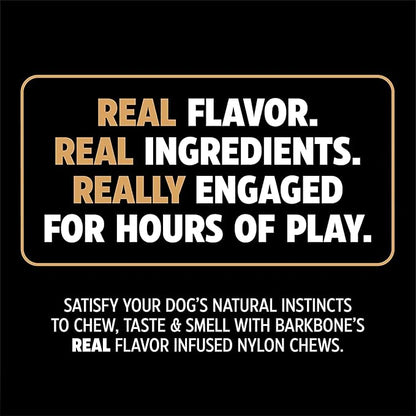Pet Qwerks Nylon Stick BarkBone - Durable Dog Toys for Aggressive Chewers - Peanut Butter Flavor - 10.75"