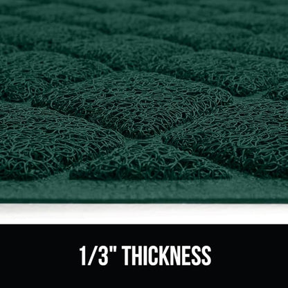 GORILLA GRIP Cat Litter Box Mat, 35x23, Water Resistant, US Designed Kitty Litter Trapping Mats, Easy to Clean, Scatter Control, Less Mess and Clean Floors, Kitten Supplies for Indoor Cats, Dark Green