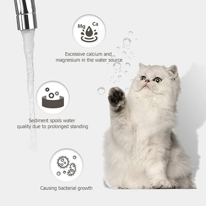 PEKTACO Cat Water Fountain Filters Replacement & Pre-Filter Sponges for 3.2L/108oz Automatic Pet Fountain, Dog Water Dispenser 18 Pack Filters & 9 Pre-Filter Sponges Foam Filters