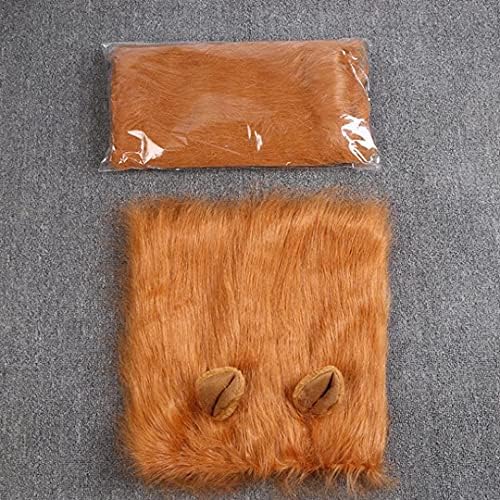 Funny Dog Costume, Lion Mane Wig for Dog Halloween Christmas Dress Up (with Ears, Color: Light Brown, Size: Large) - Image 3