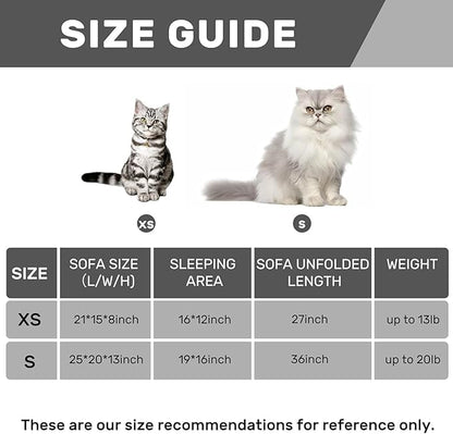 Hollypet Cat Bed Fluffy Plush Mutifuctional Double-Layer Soft Pet Couch Orthopedic Sofa Nest Beds for Small Cats and Dogs, Pink Stripes (25x20x13 inch)