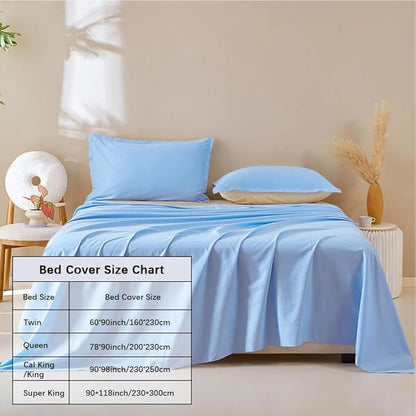 DUJUIKE Waterproof Bed Cover for Dog and Cats,Pet Hair Resistant Bed Sheet Cover, Protective Bed Liner Cover with 100% Waterproof Breathable Thin Fabric (Sky Blue, Twin 63 * 90 inch)