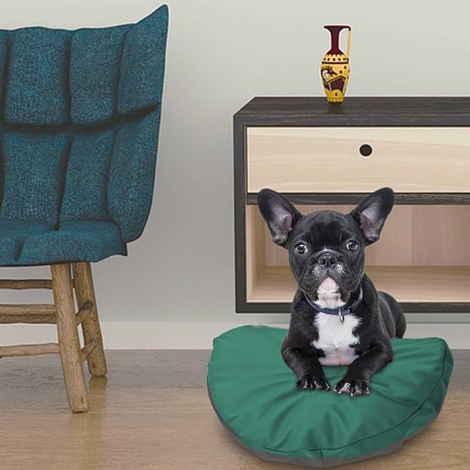 Dog Bed Cover Waterproof Replacement Machine Washable Covers for 44x44 Inch Dog Bed Heavy Duty Scratch Resistant Mattress Protector Pet Bed Round Dark Green Cover Only