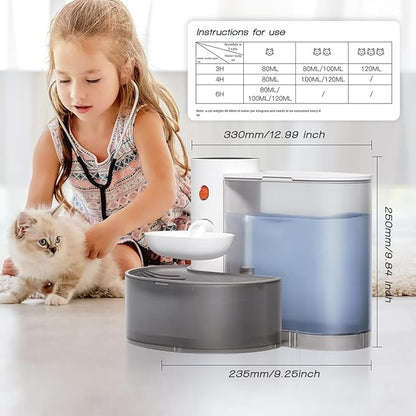 Smart Wireless Pet Water Fountain,2025 Upgraded Pet Water Fountain No Filter,3.5L/118oz Ultra-Quiet Design,Rechargeable Automatic Water Dispenser for Cats and Small Dogs