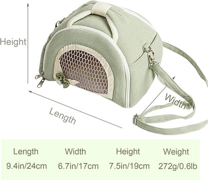 ABLAZEZAI Guinea Pig Carrier, Small Animal Travel Bag, Breathable Outdoor Portable Pouch for Snake Chinchilla Hamster Bird Bunny Hedgehog Sugar Glider Gerbil (Green)