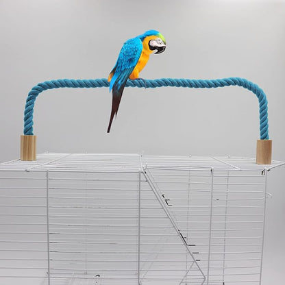 2 Pack Rope Perch, Swing, Cage Stand Pole Accessories, Climbing Toy for Parrot Parakeet Budgies Cockatiels Lovebirds (31.49"/80 cm)