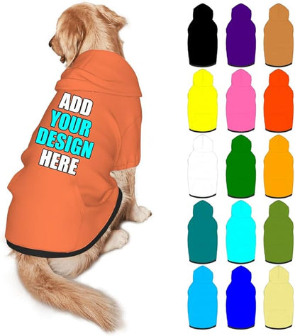 Customized Dog Hoodie with Name Logo Personalized Text Soft & Warm for Puppy Sweatshirt Hooded for Small Medium Large Dogs Girl/Boy Cats/Kitten, Coral, M