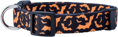 Native Pup Halloween Dog Collar- Spooky Fall Themed Horror Costume Collars- Skull, Pumpkin, Ghost, Bat, Witch, Candy Corn, Spider- Adjustable for Small, Medium, Large Breeds (Medium, Orange Bats)