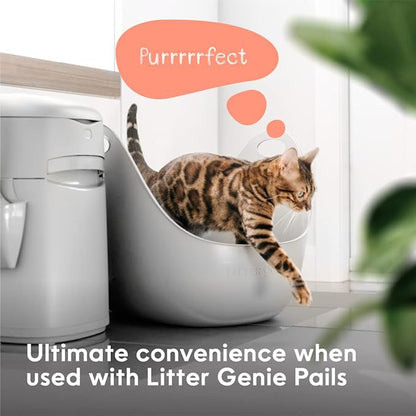 Litter Genie Cat Litter Box | Portable, Open, High Sided Cat Litter Box with Handles | Flexible Plastic Litter Box | Comfortable, Easy-Clean Cat Box