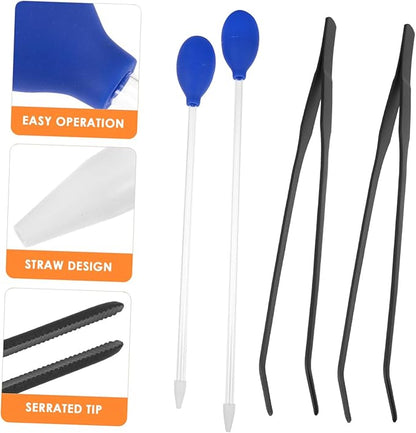 4Pcs Fish Tank Cleaning Tools Aquarium Tweezers Pipette for Easy Water Changes Durable Lightweight Aquarium Accessories for Plants Substrate and Aquatic Pets