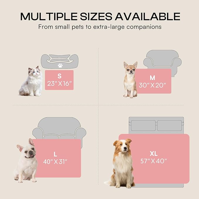 Luciphia Soft 300GSM Fleece Pet Blanket for Small Medium Large Dogs Washable 3D Textured Flannel Cat Puppy Decorative Furniture Protector Throw Durable White, XL(57''x40'')