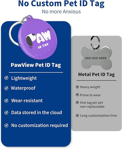 Reflective Dog Collar for Medium Dogs with Dog Tags Personalized & Quick Release Buckle, Adjustable and Comfortable Nylon Pet Collar, Purple