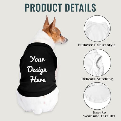 Personalized Dog Shirt Design Your Own Add Photo Text Logo Name Summer Breathable Dogs T-Shirt Clothes for Small Medium Large Pet, L