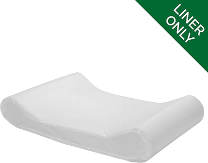 Furhaven Dog Bed Liner Water-Resistant Contour Luxe Lounger Foam Mattress Protector Cover - White, Medium
