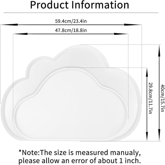 Ptlom Pet Placemat for Dogs and Cats, Non-Slip Waterproof Dog Feeding Mats Prevent Food and Water Overflow, Puppy Bowl Mat Suitable for Small, Medium and Large Pets, Silicone, White