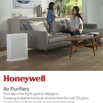 Honeywell HPA300 HEPA Air Purifier, Airborne Allergen Reducer for Large Rooms (465 sq ft), White - Wildlfire/Smoke, Pollen, Pet Dander, and Dust Air Purifier