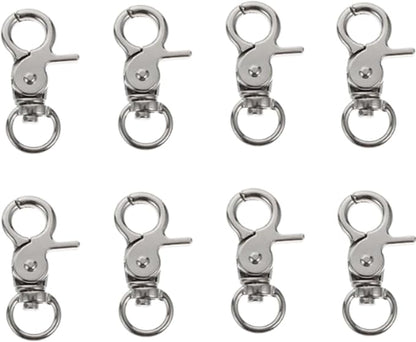 8 Pcs Bird Cage Lock Bird Cage Lobster Clasp, Birdcage Lock Birds Cage Clip Dove Cage Door Keychains Swivel Clip Rabbit Cage Door Locks Purse Hooks to Rotate Shackle Stainless Steel Iron Wire