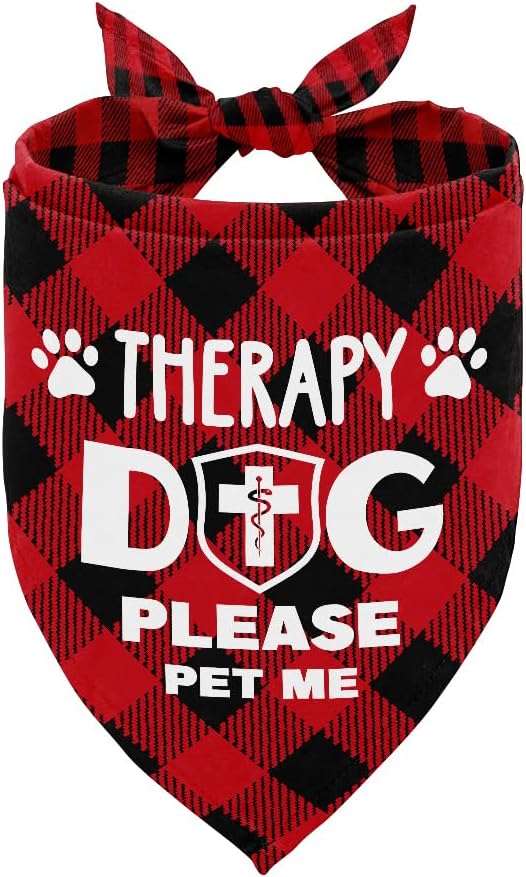 Dog Bandana, Emotional Support Animal Dog Bandana, Dogs Scarf Classical Printing, Dogs Scarf Accessories, Doggy Kerchief Pet Kerchief, Christmas Birthday Thanksgiving Doggy Gift