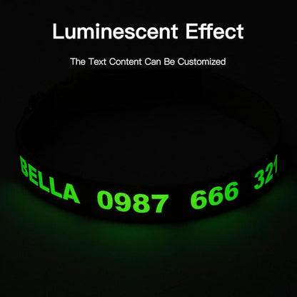 DOG WORLD Custom Fluorescent Dog Collar - Personalized Luminous Name & Phone Number for Night Safety, Fashionable & Easy-to-Use Pet Accessory, Ideal for Night Walks