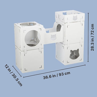 Trixie Casa Cara Modular Cardboard Cat Condo, Corrugated Indoor Cat Condo & Play Tower, Individually Combinable Modules for Playing and Relaxing, 100% Recycled Material for Cats up to 18 lbs