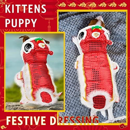 LEIFIDE Chinese New Year Dog Costume, Lunar Dog Outfit, Small, Red - Image 5