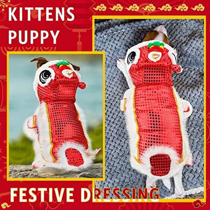 LEIFIDE Chinese New Year Dog Costume, Lunar Dog Outfit, X-Large, Red - Image 5