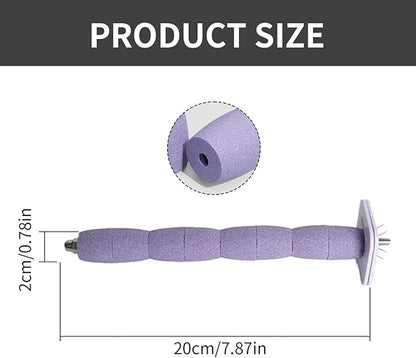 Bird Perch Stand for Parrots – Natural Ceramic Grinding Stick for Beak & Claw Trimming Cage Accessory for Budgies Parakeets Cockatiels Conures Chew Toy with Abrasive Surface (Blue, 7.8Inch)