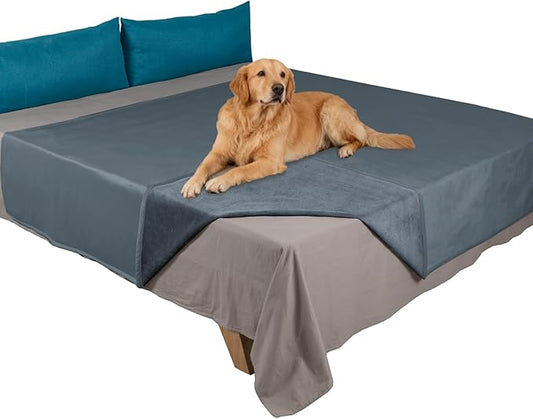 Ameritex Pet Bed Blanket Reversible 100% Waterproof Velvet Super Soft for Sofa and Bed