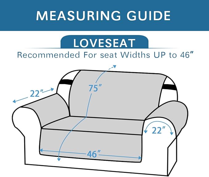 H.VERSAILTEX Reversible Loveseat Cover Furniture Protector Anti-Slip Water Resistant 2 Inch Wide Elastic Straps Couch Covers Pets Kids Fit Sitting Width Up to 46"(Love Seat: 75" x 90", Brown/Beige)