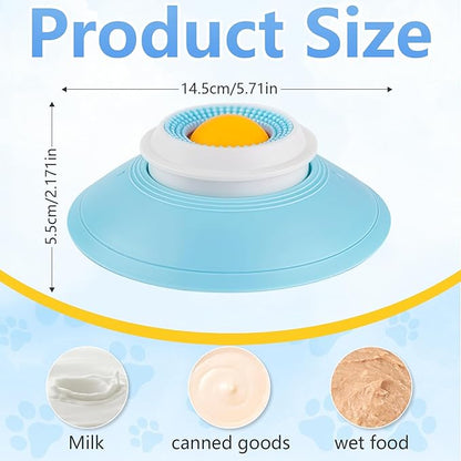 Dog Cat Licks Toys for Liquid Food, Anxieties Relief Slow Feeder Dog Lick Ball Treat Dispenser, Non-Slip Licking Bowl Enrichment Toys to Keep Them (A)