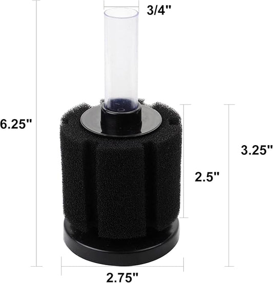 AQUANEAT Aquarium Bio Sponge Filter Breeding Fry Betta Shrimp Nano Fish Tank,3pcs (Middle up to 20Gal)
