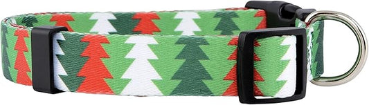 Native Pup Christmas Dog Collar- Winter Holiday Collars for Pets- Xmas Gift for Puppy- Santa, Reindeer, Snowman, Candy Cane, Red Green- Girl Boy- Small, Medium, Large Breeds (Christmas Tree, Medium)