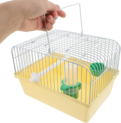 Portable Bird Cage with Waterer Food Box and Perch Lightweight Spacious Travel Bird Carrier for Parakeets Lovebirds 9.25X6.49X6.37 Inch
