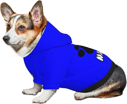 Custom Dog Hoodie Soft & Warm Design Your Own Personalized Photo Text Logo Name Dog Clothes for Puppy Sweatshirt Hooded for Small Medium Large Dogs Girl/Boy Cats Blue