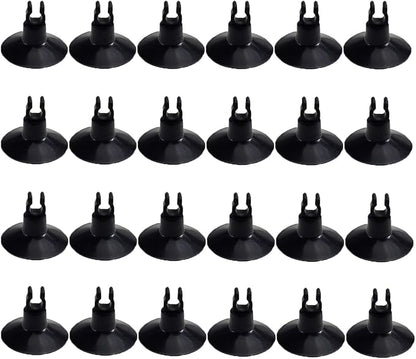 AQUANEAT Aquarium Suction Cups, for Fish Tank Airline Tubing, with Clips 1/4" Dia, 24pcs (Black)