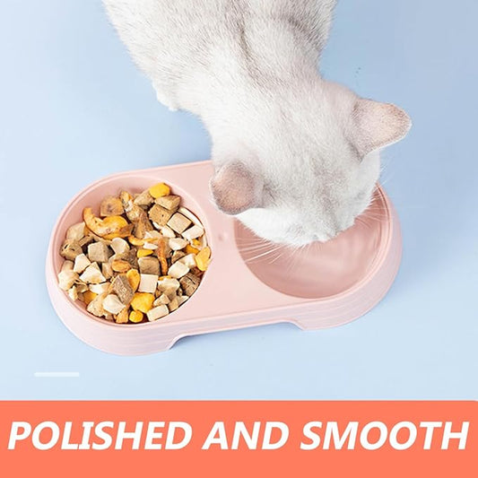 Balacoo 8 Pcs Cat Food Feeder, Plastic Double Bowl Cat Feeder, Candy Color Pet Food Bowl, Multi- Household Food Dispenser, Non-Slip, Pet Supplies Accessories